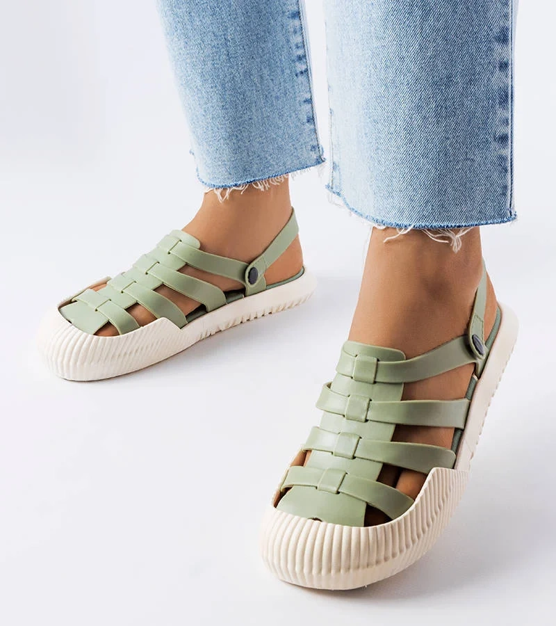 Zelené gumené sandále Canton