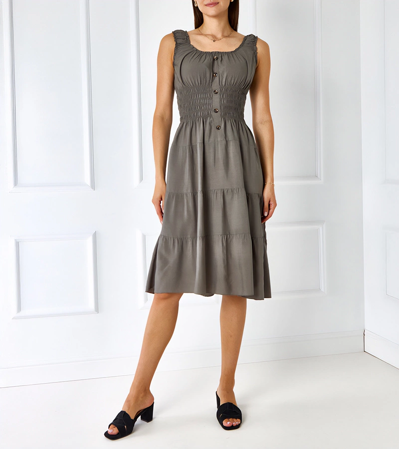 Zelené šaty na ramienkach Masaew