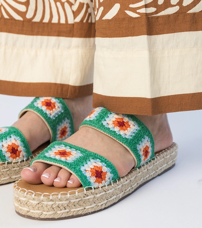 Zelené vyšívané espadrilky Lelis