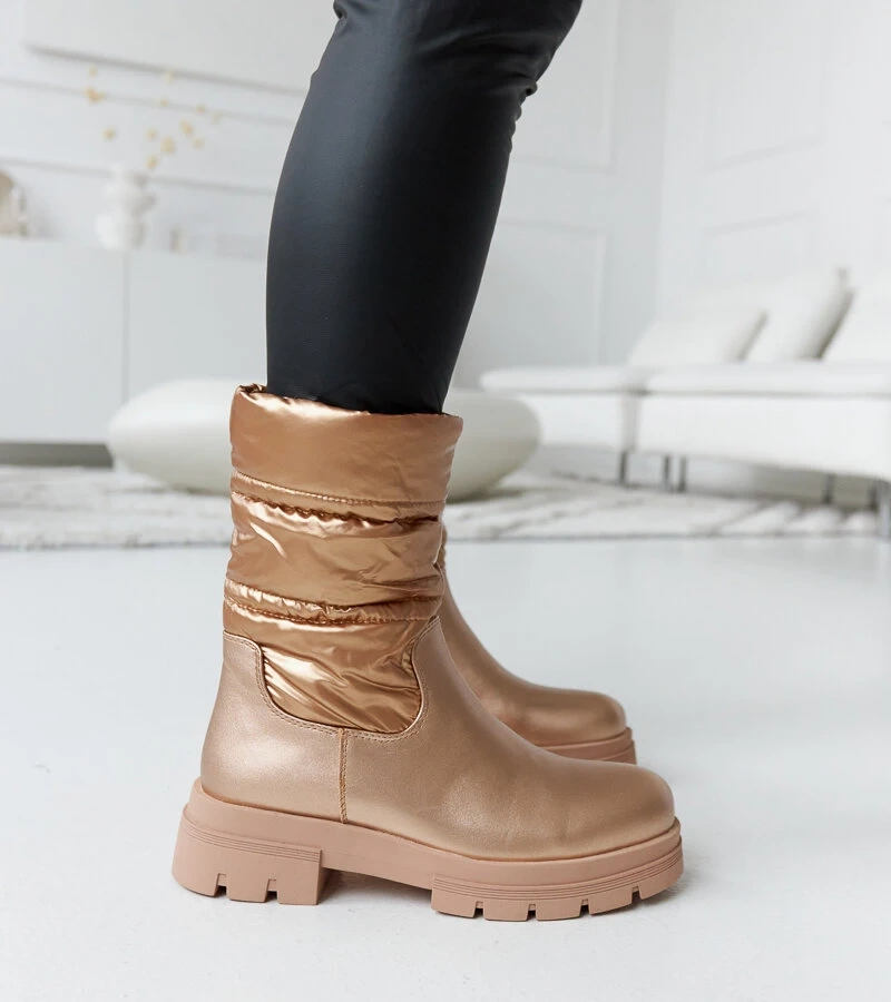 Metalické zateplené čižmy s prešívaním Malvaro