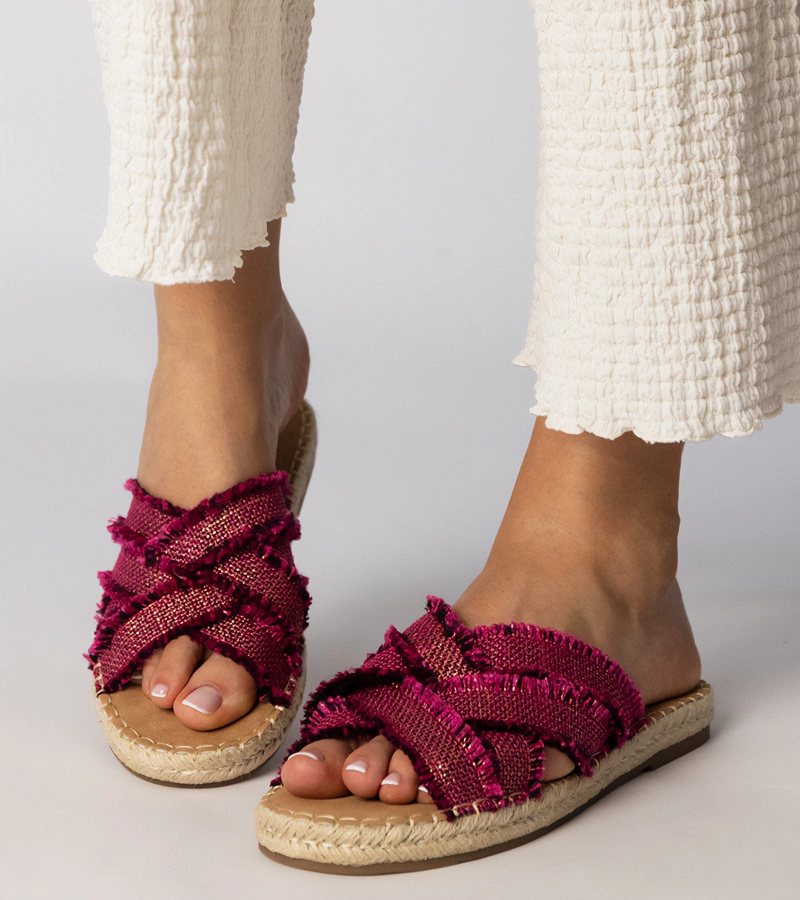 Ružové šľapky espadrilky Berunda