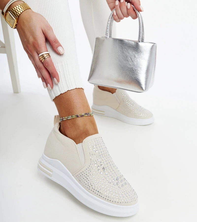 Bežové tenisky na platforme Fossacesia