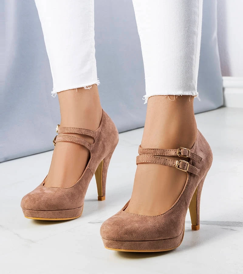 Béžové lodičky na podpätku Quinn