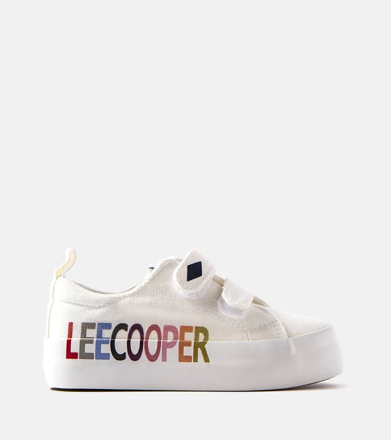 Biele detské tenisky Lee Cooper na suchý zips