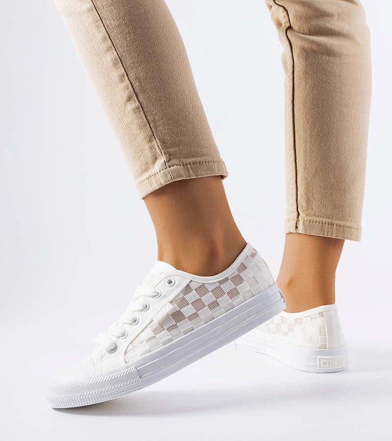 Biele sieťované tenisky Big Star LL274071