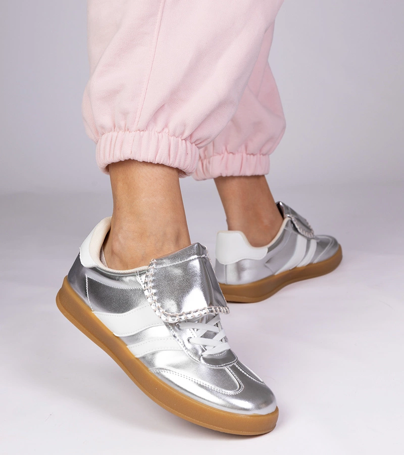 Strieborné tenisky dámske športové Lukka