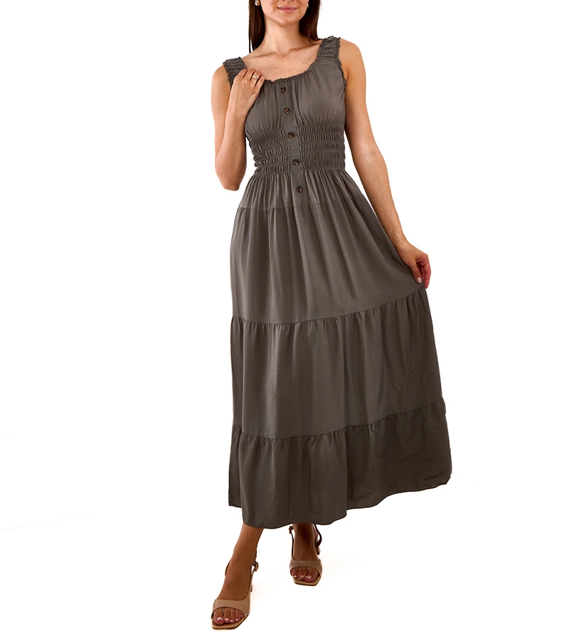 Tmavozelené šaty s drapériou Atiye