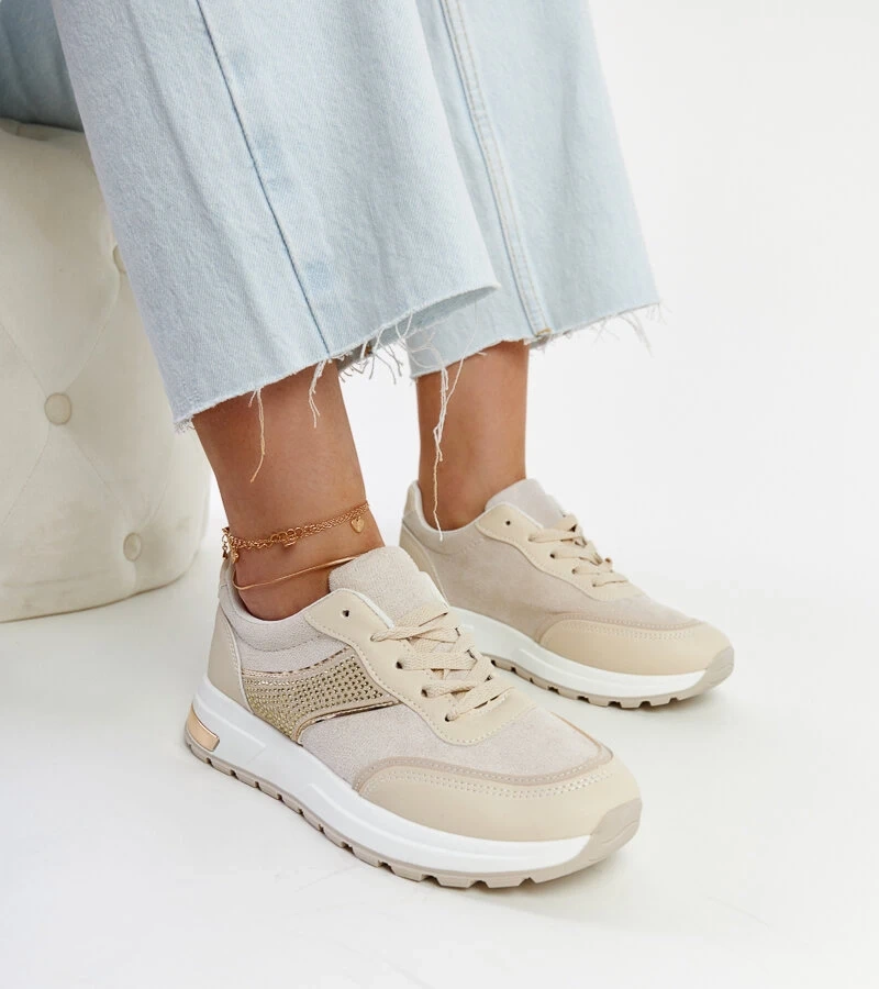 Bežové tenisky na platforme Lubna