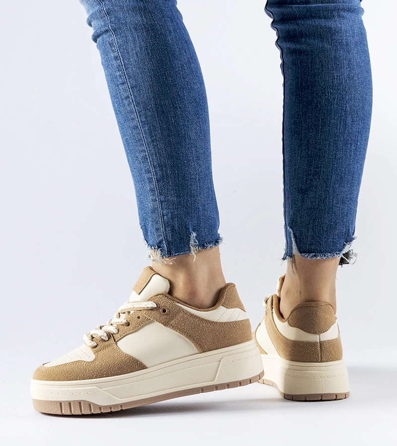 Bežové tenisky na platforme Crim