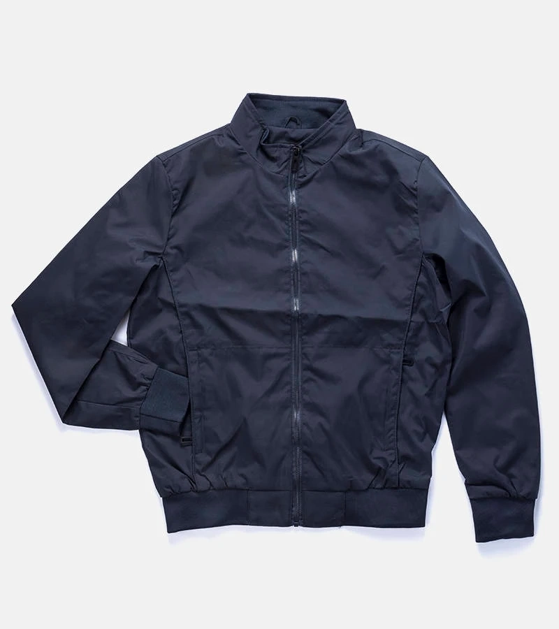 Pánska tmavomodrá bunda so stojatým golierom Desroches