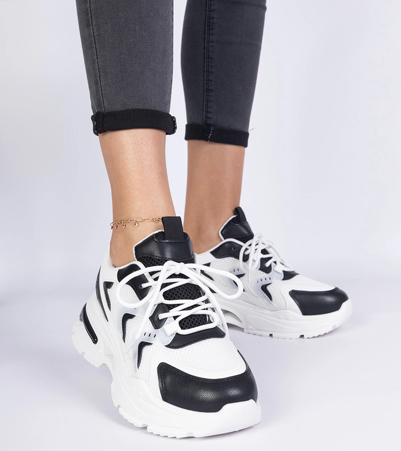 Bielo-čierne dámske športové tenisky Lamula