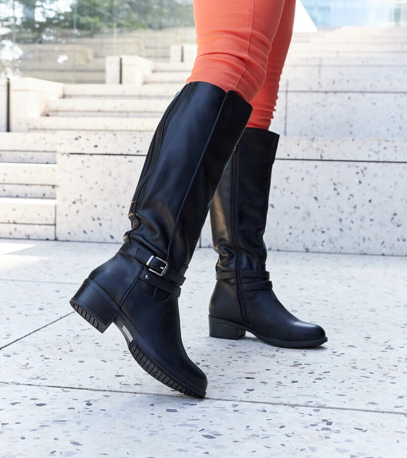 Čierne vysoké zateplené čižmy Aldisio