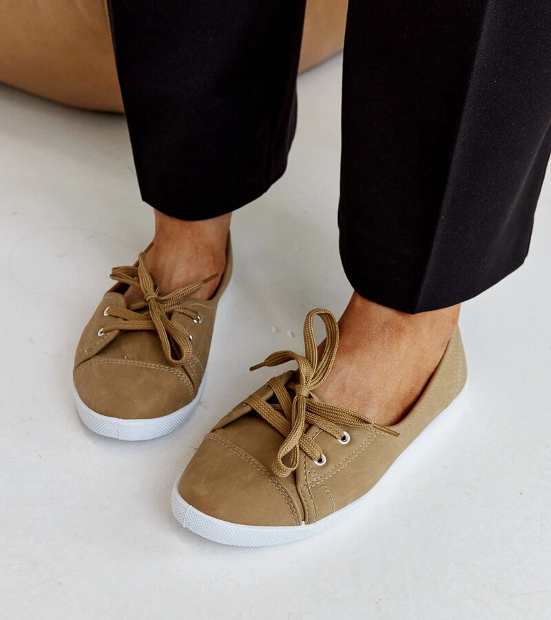 Hnedé tenisky na zosuv Knudsen z ekokože