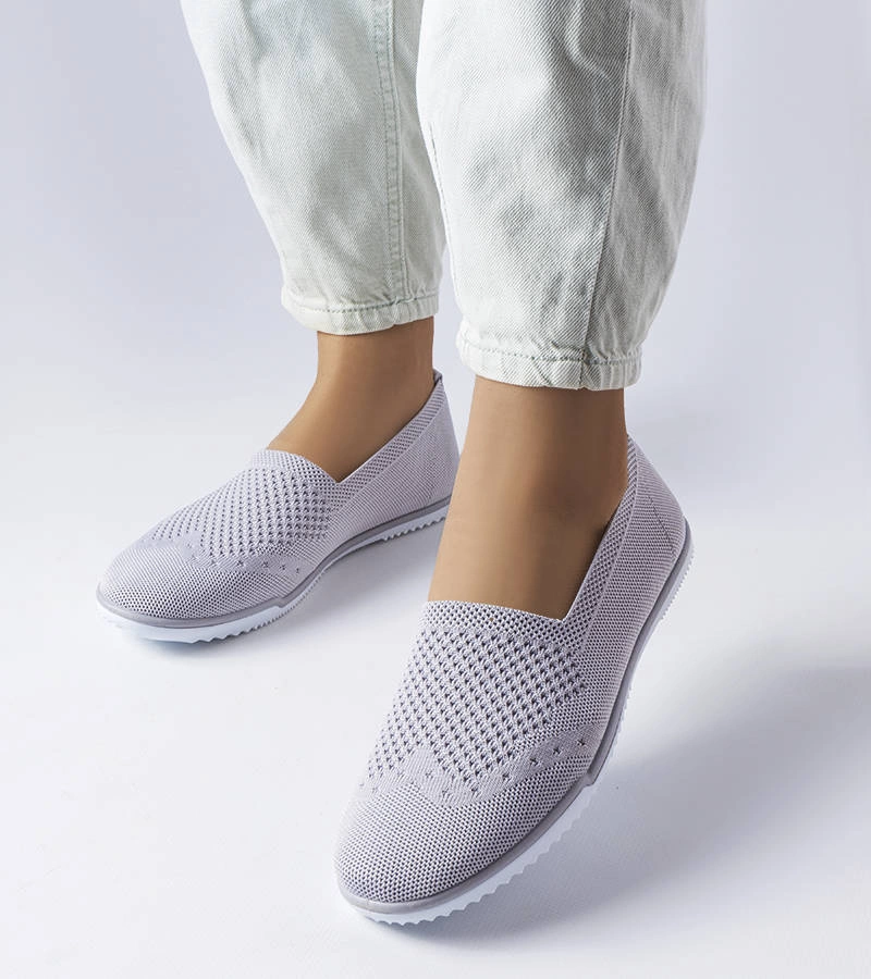 Šedé textilné slip-on tenisky Mazuret