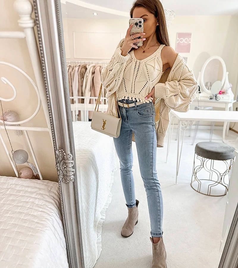 Svetlé predĺžené džínsy Menilia