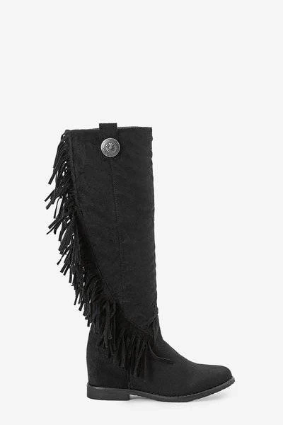 Čierne čižmy na skrytom kotúčiku Hally