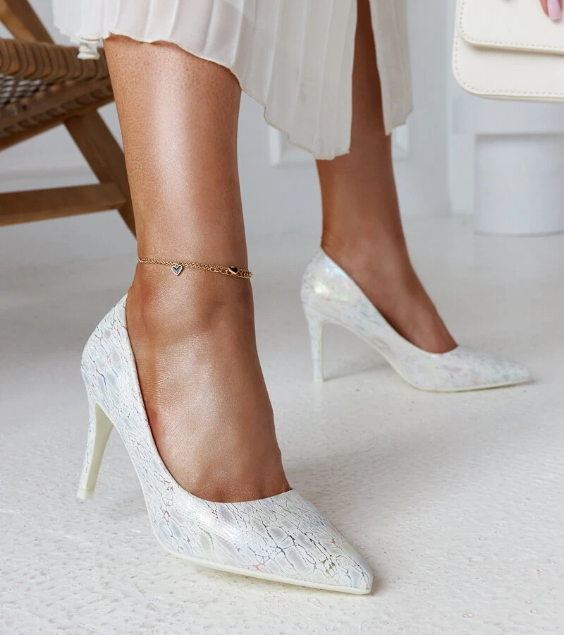 Strieborné metalické podpätky s koženou vložkou Gantier