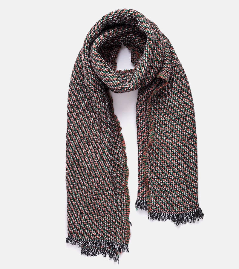 Zeleno-oranžová šatka Aria