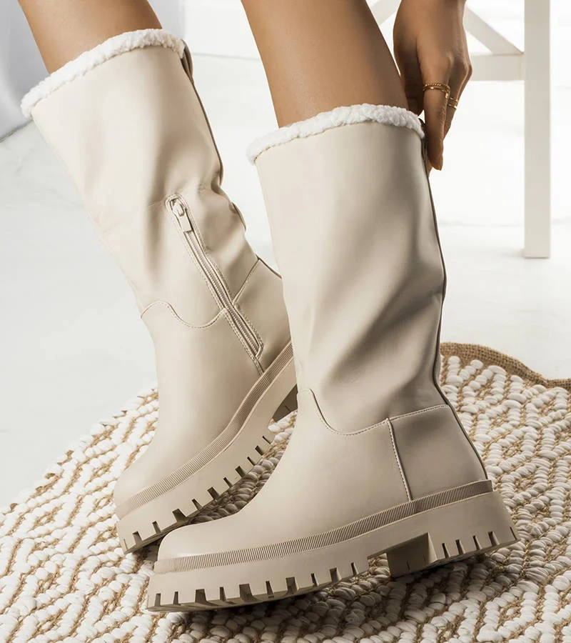 Béžové zateplené topánky od spoločnosti Kangas