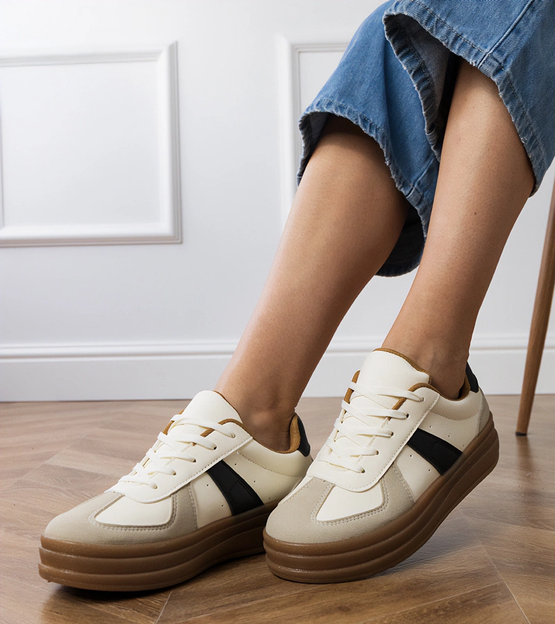 Béžové dámske tenisky na platforme Serila