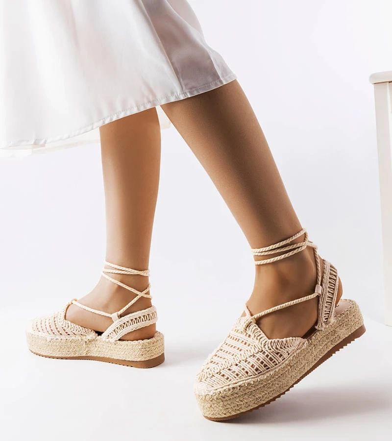 Béžové viazané espadrilky Partenia