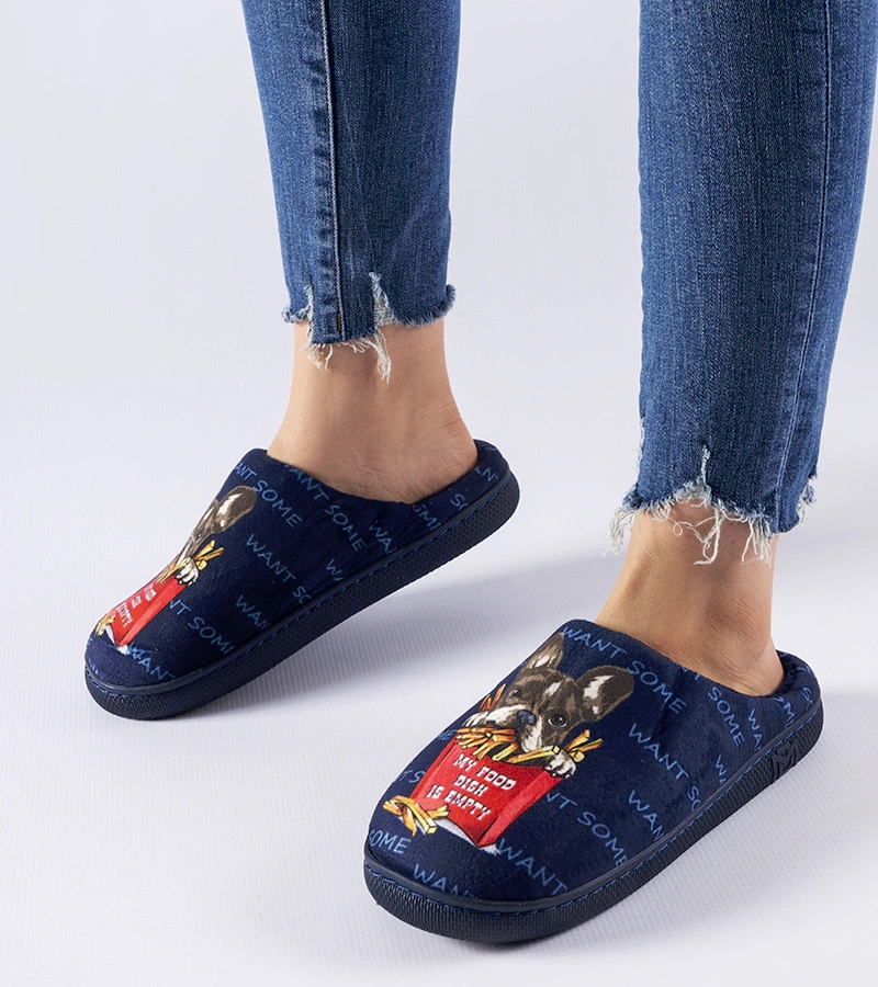 Mäkké papuče Frenchfries v námorníckej modrej farbe