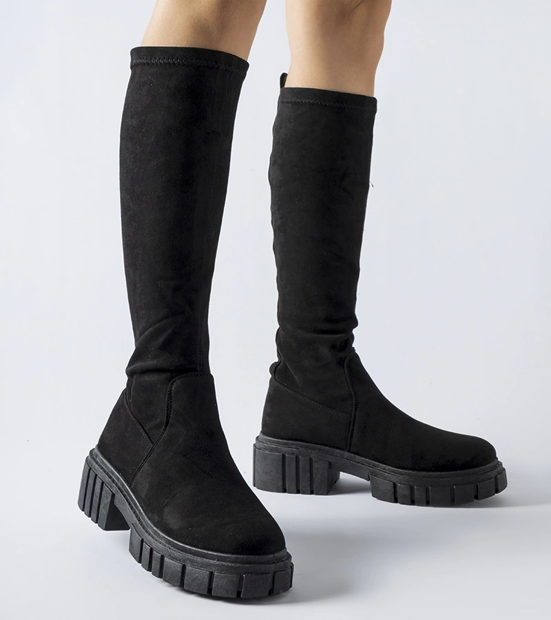 Čierne dlhé ponožkové trapery Donnino