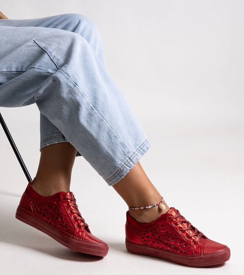 Červené sieťové tenisky Safune