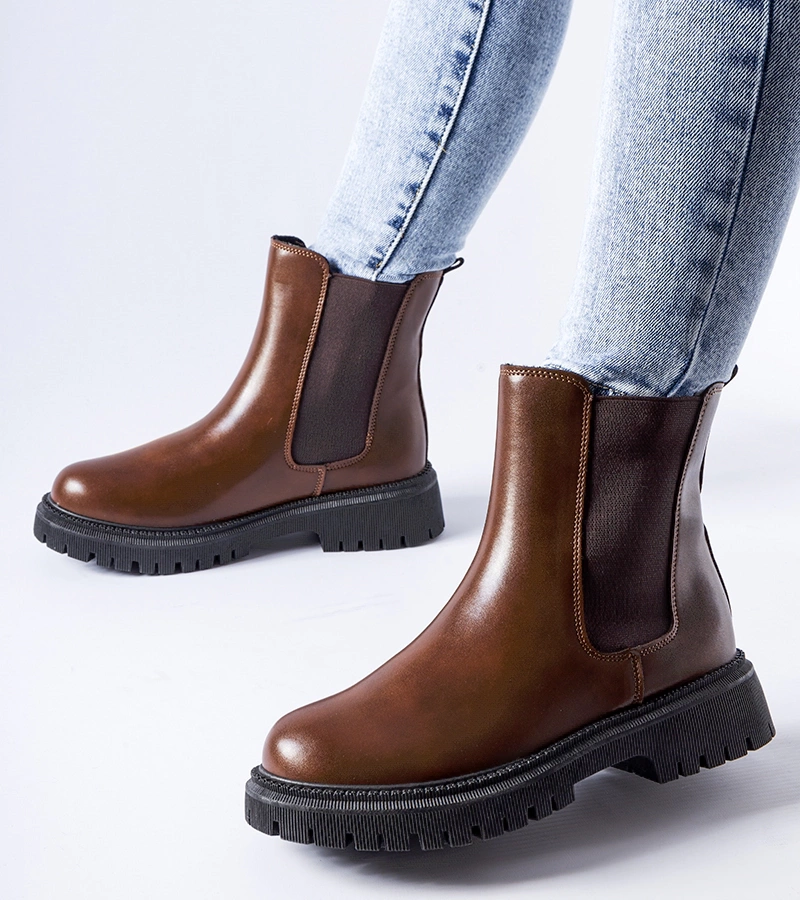 Hnedé zateplené klasické topánky Noas