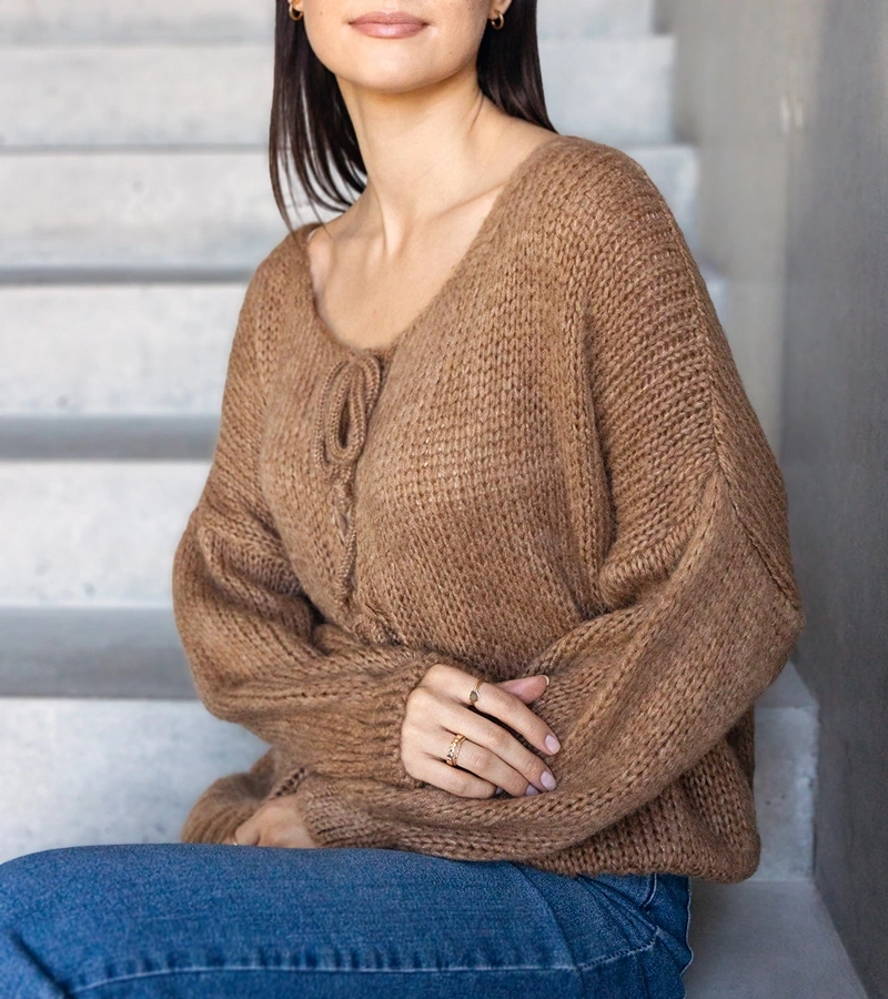 Brúzový viazaný sveter Sumaia