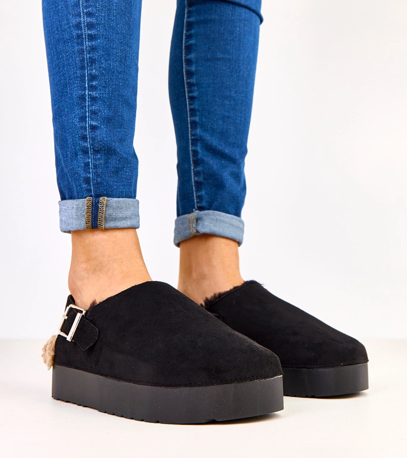 Cierne uzavreté papuče s prackou Berley