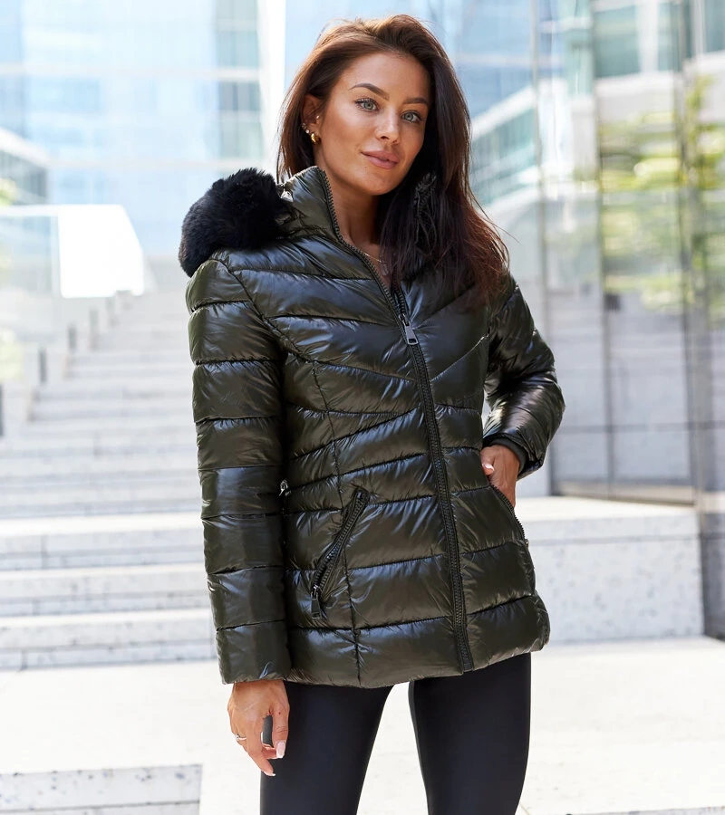 Zelená bunda s odnímateľnou kapucňou značky Solfatara