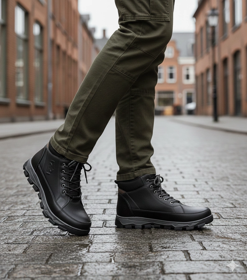 Čierne zateplené pánske traperi Elias