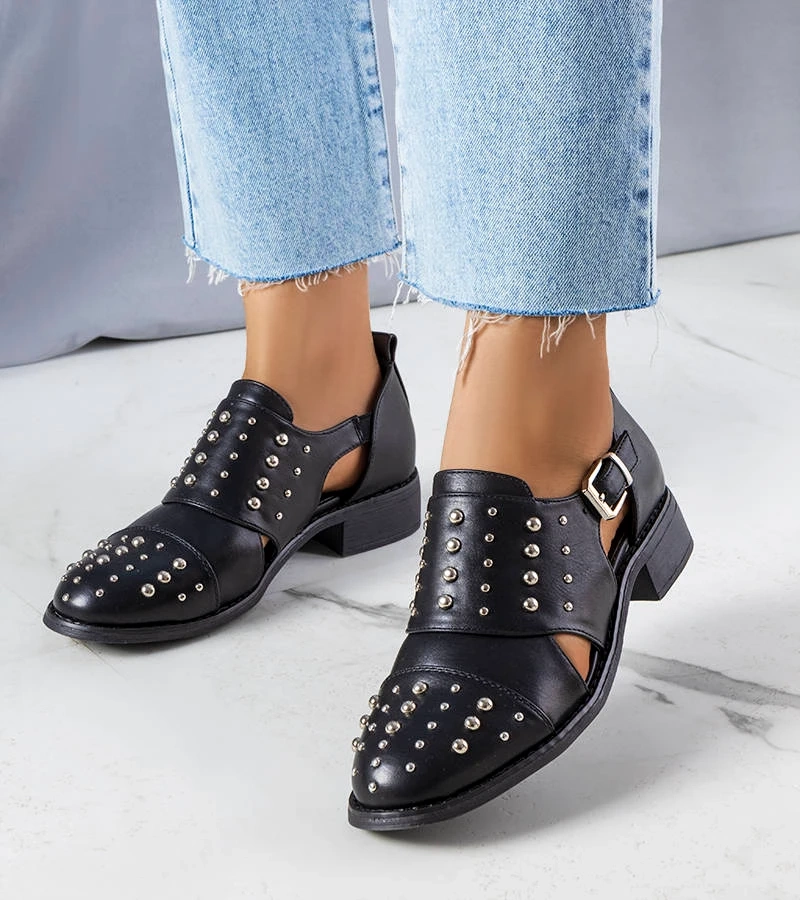 Čierne poltopánky s výrezmi Irene