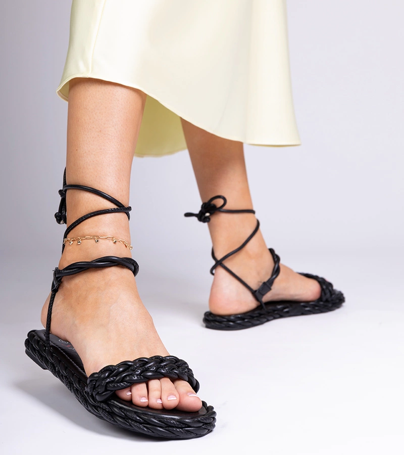 Čierne pletené dámske sandále Tarina