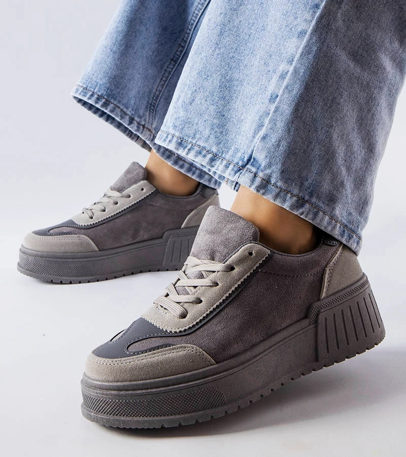 Šedé tenisky na platforme od Fabienne