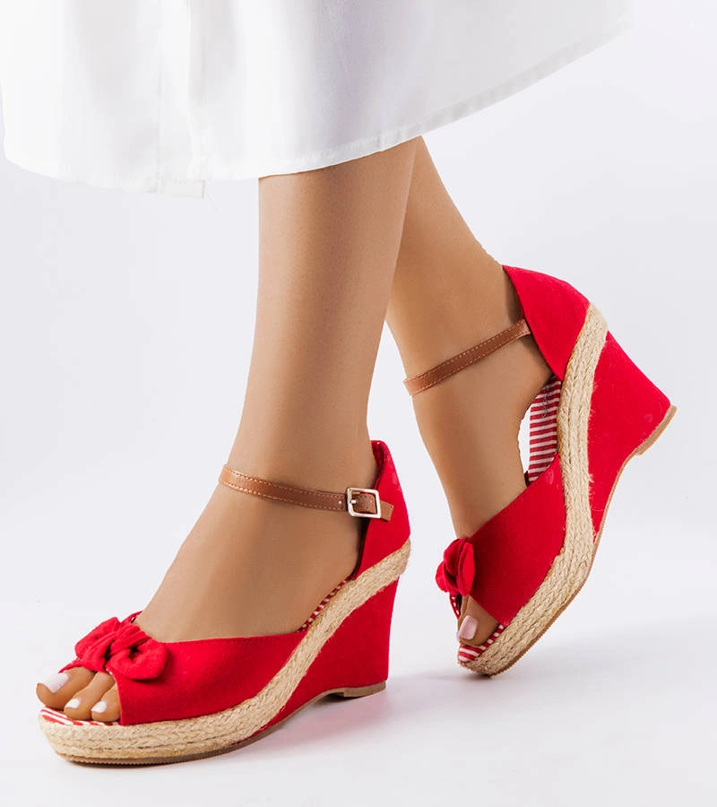 Červené espadrilky na platformách Fayme