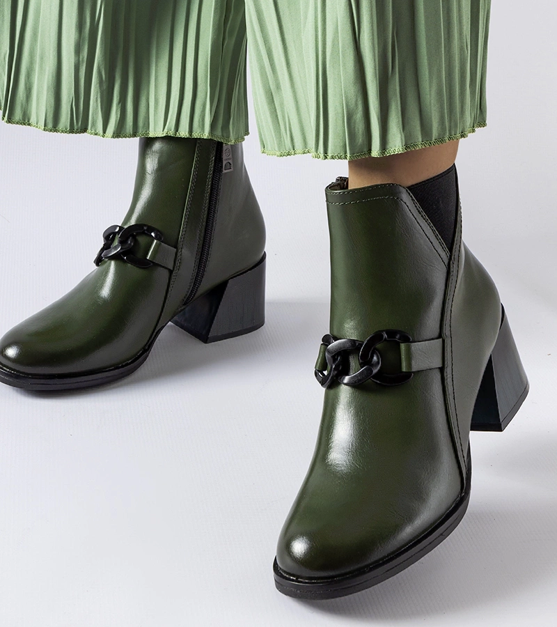 Zelené elegantné topánky Vinceza na podpätku