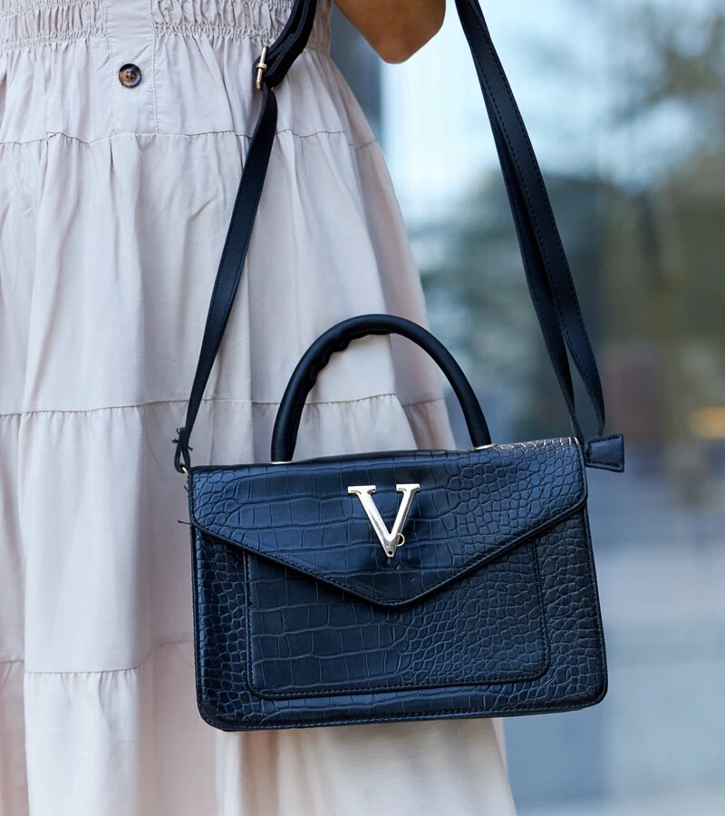 Kabelka na rameno s motívom krokodílej kože Barsa