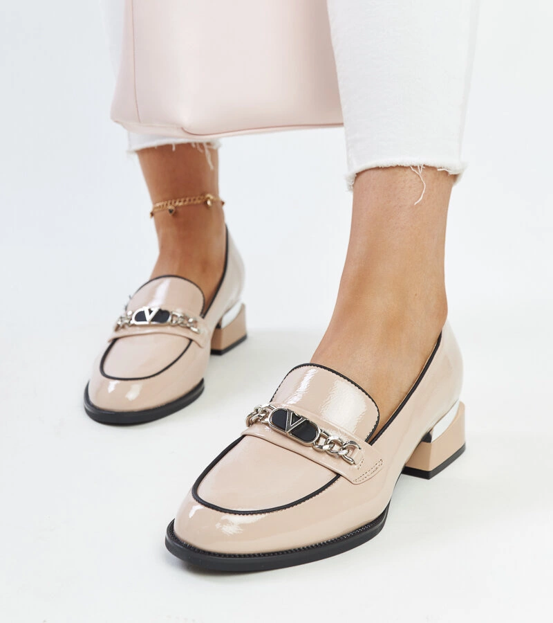 Bežové kožené lodičky Vinceza