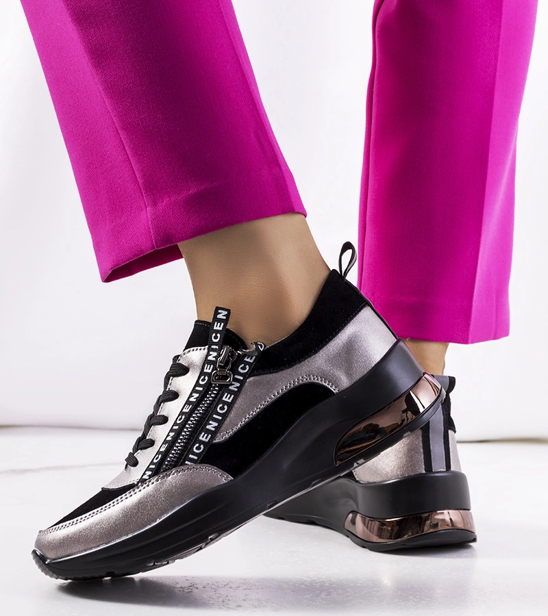 Čierne kožené tenisky Belita