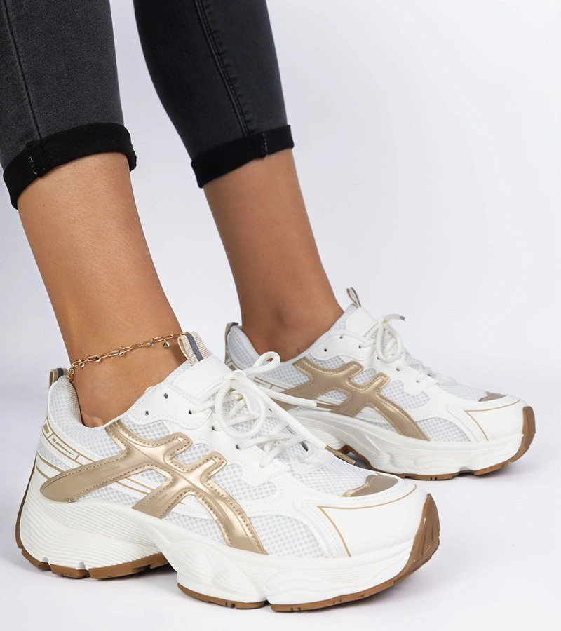 Béžové dámske tenisky na masívnej podrážke Enos