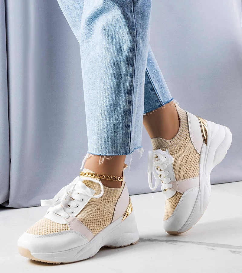 Béžové tenisky na platformách Ann