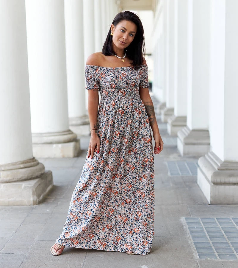 Bottidda tmavomodré šaty so záhybom