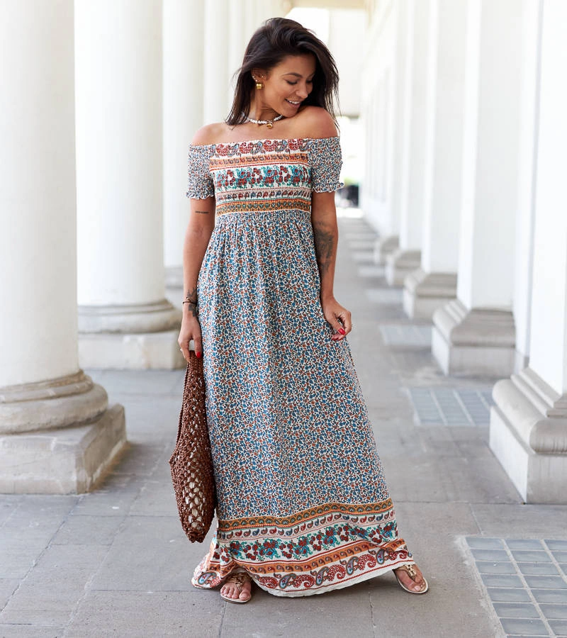 Biele vzorované šaty od značky Iadanza