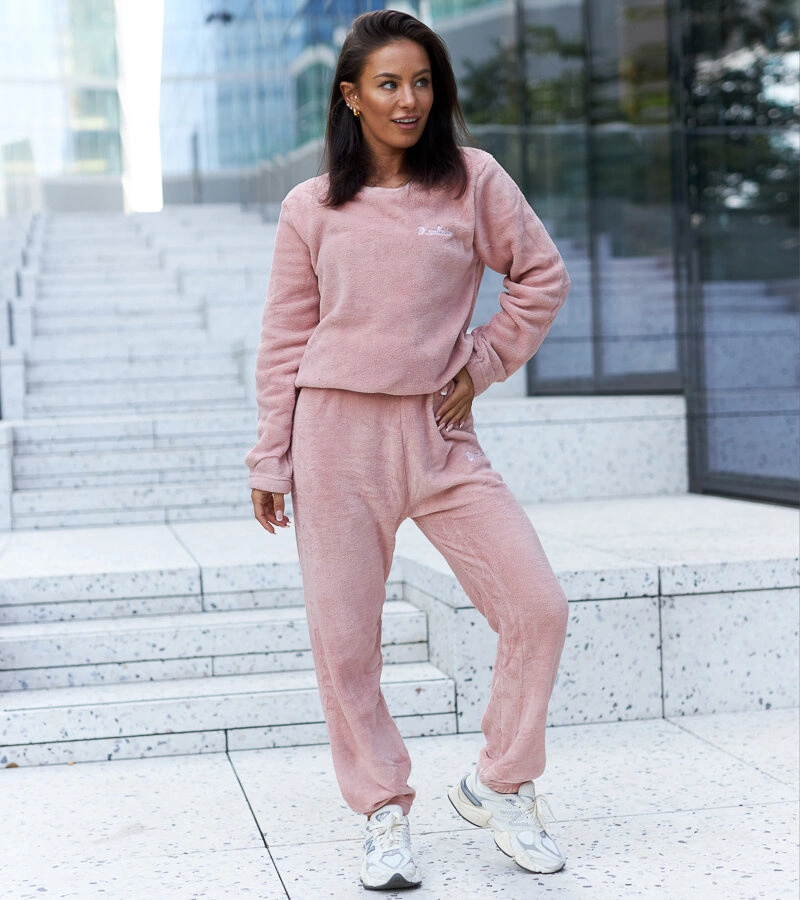 Ružová fleecová tepláková súprava značky Vachon