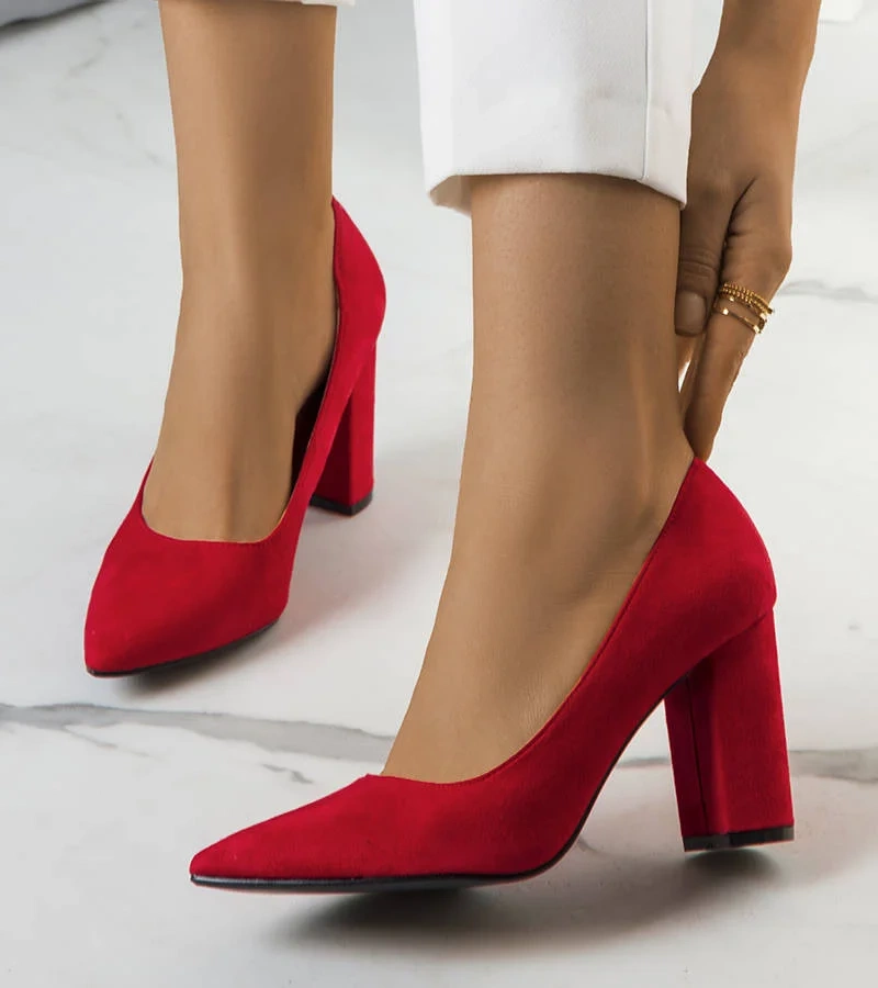 Červené lodičky na podpätku Melvil