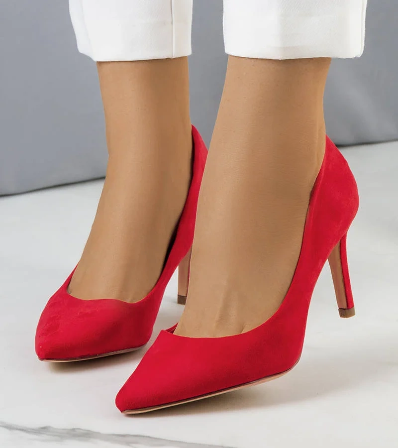 Červené lodičky Kauri na podpätku