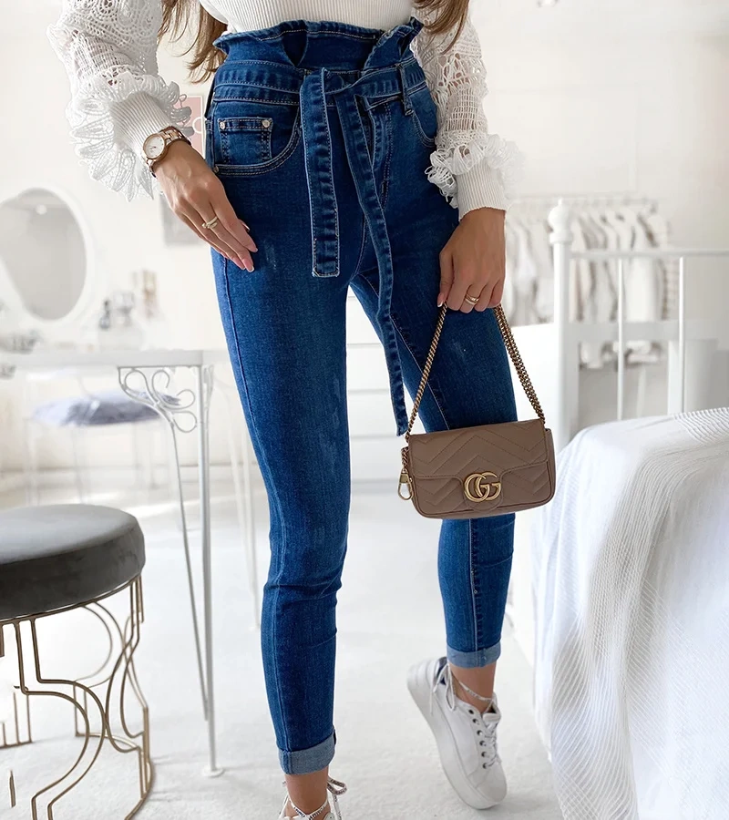 Modré džínsy s vysokým pásom Camden