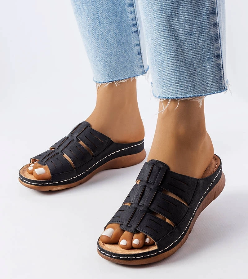 Čierne žabky Jersey na platformách